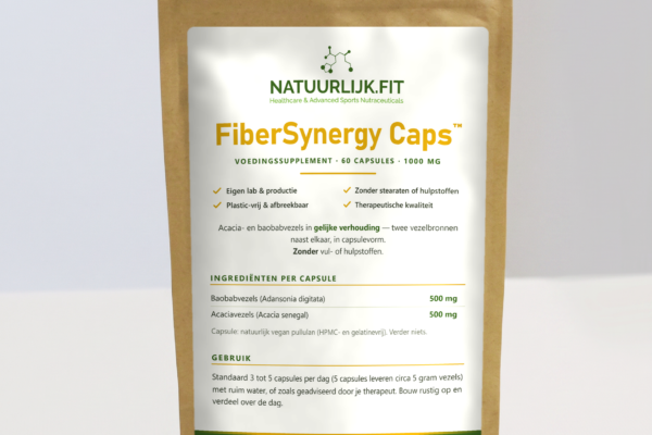 FiberSynergy 1000mg Caps Baobab & Acacia in composteerbare kraft stazak