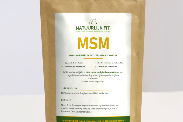 Pure MSM poeder 450 gram in composteerbare kraft stazak