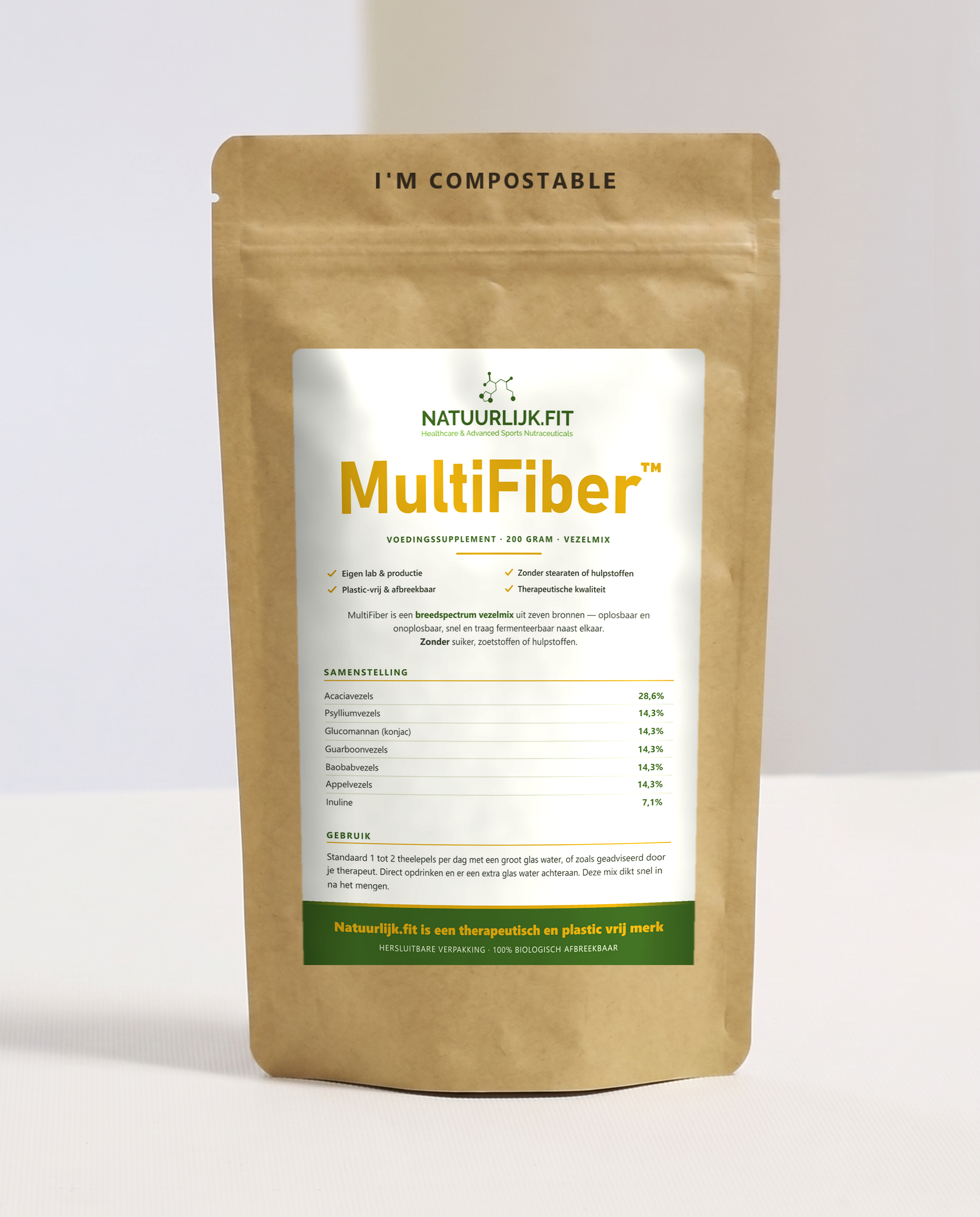 MultiFiber - Vezelmix 7 in composteerbare kraft stazak