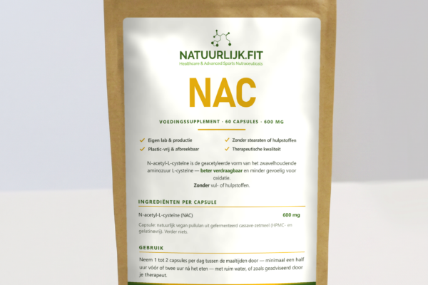 NAC 600mg N-acetyl-cysteïne in composteerbare kraft stazak