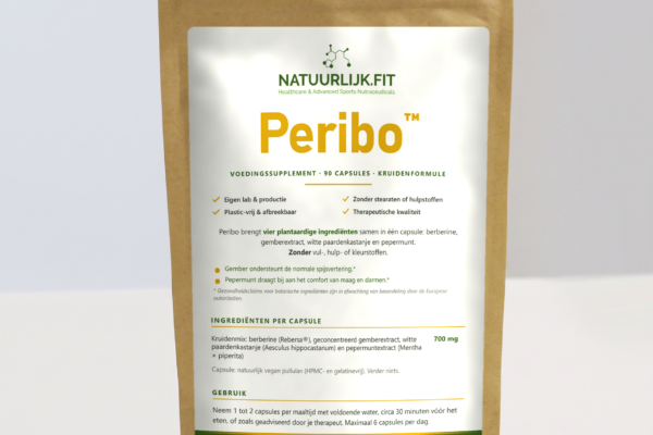 Peribo SIBO supplement 90 capsules in composteerbare kraft stazak