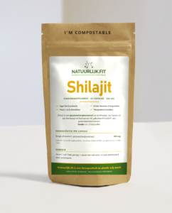 Shilajit capsules in composteerbare kraft stazak