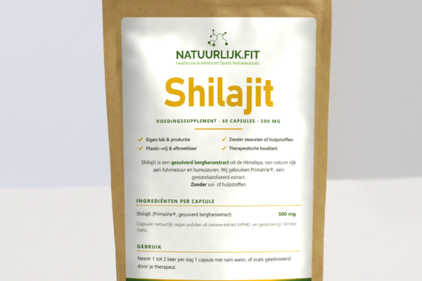 Shilajit capsules in composteerbare kraft stazak