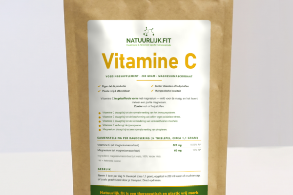 Vitamine C poeder magnesiumascorbaat in composteerbare kraft stazak